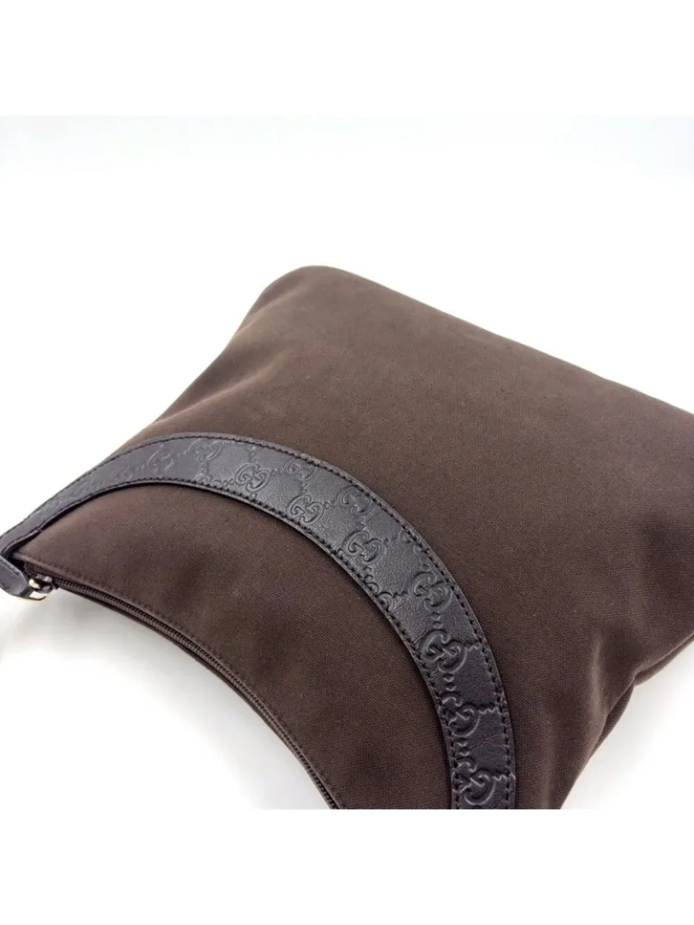 ★SOLD★ Gucci Limited Guccissima Leather Canvas Dark Brown Shoulder Bag Silver - Picture 5 of 15